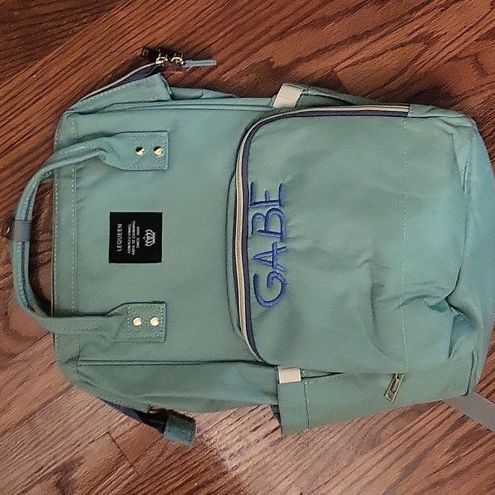 BLANK green diaper bag structured